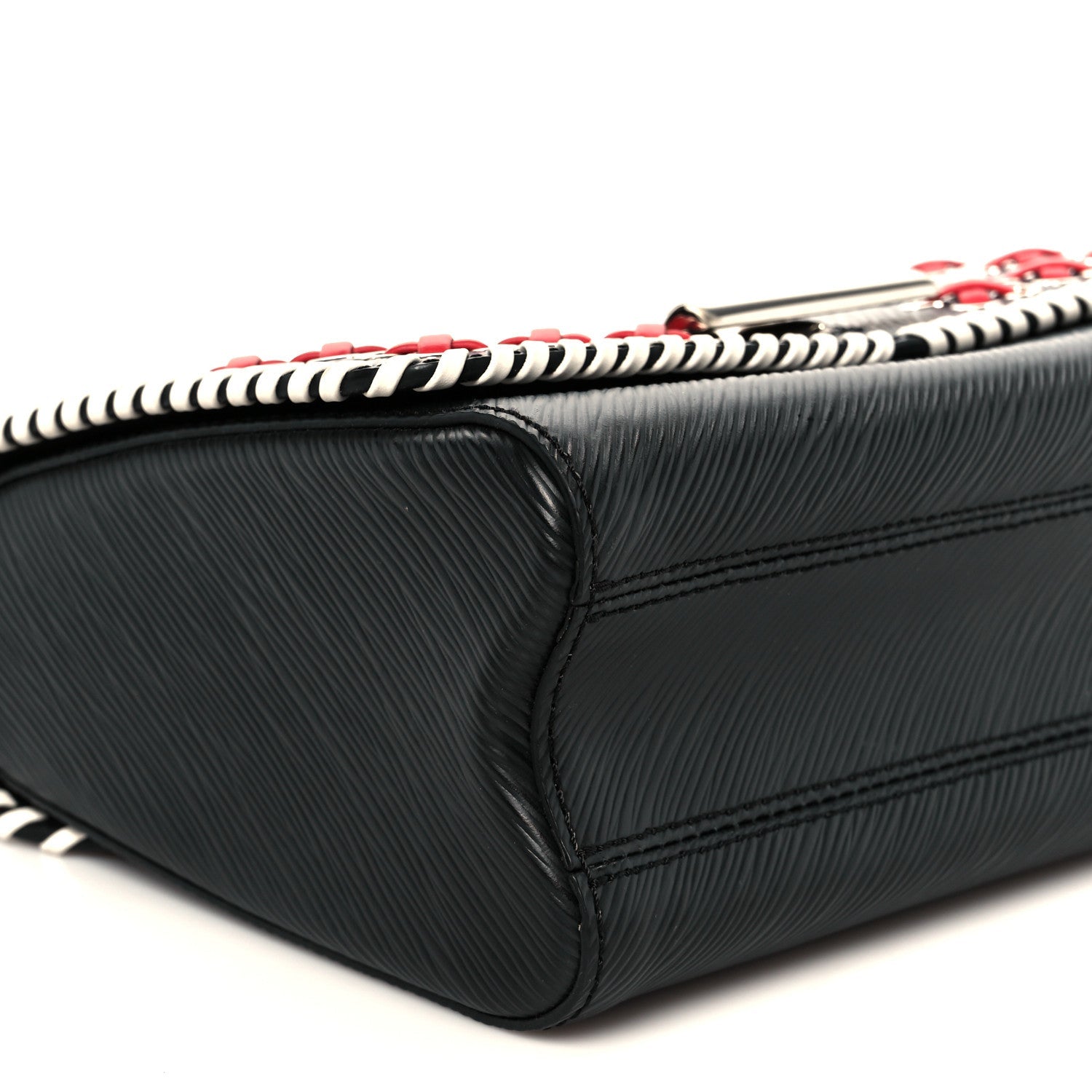 Louis Vuitton Epi Embroidered Twist Shoulder Bag MM  Black
