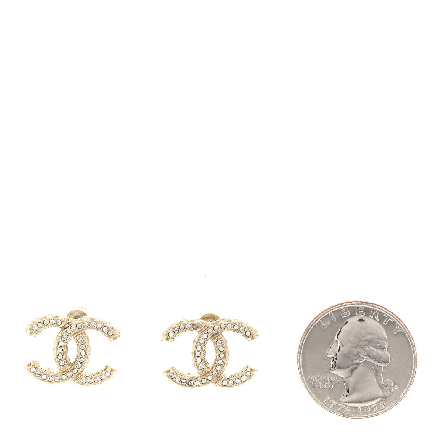 Crystal CC Earrings Gold