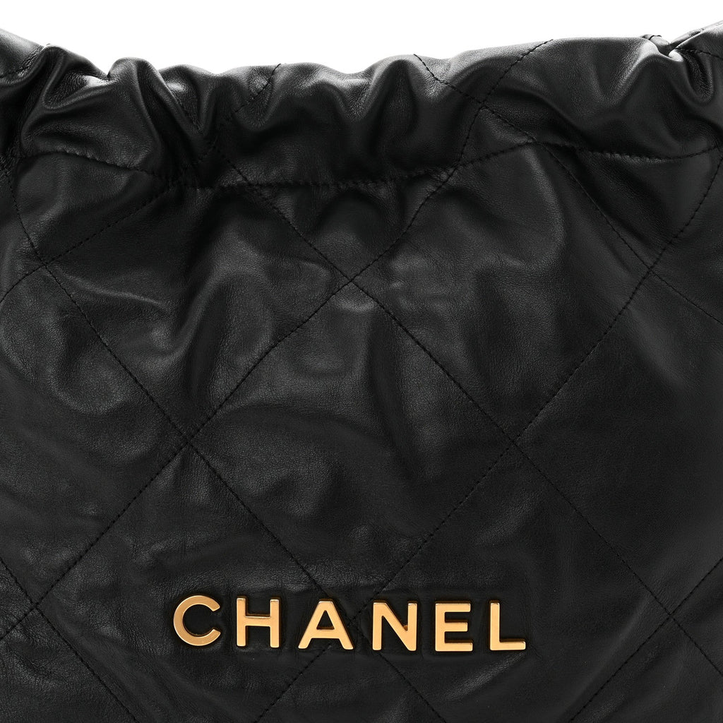 Chanel Shiny Calfskin Quilted Small Chanel 22 Black