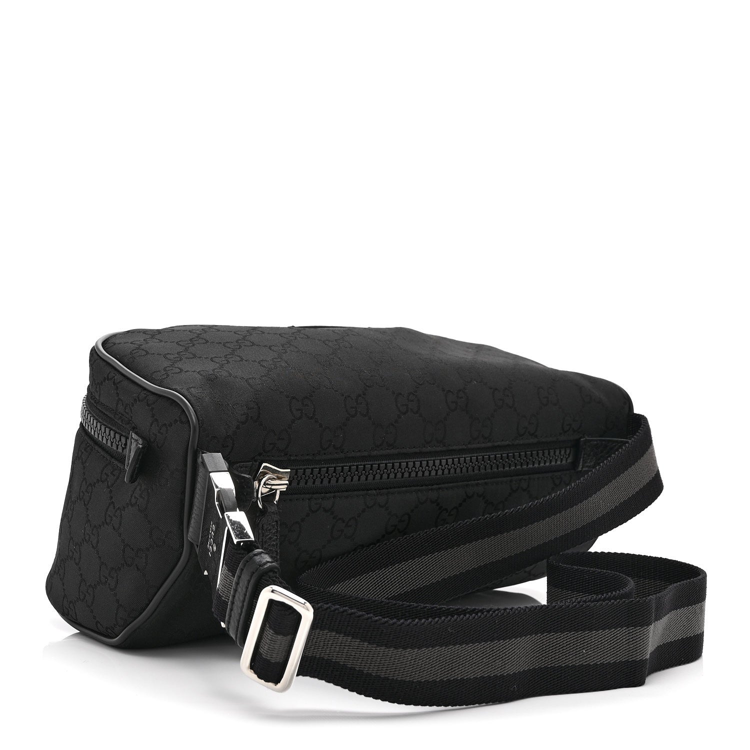 Gucci Nylon Monogram Fanny Pack Belt Bag Black
