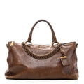 Prada Soft Calf Shopping Tote Brown