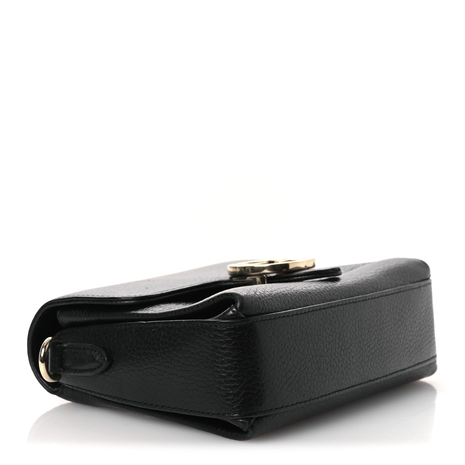 Gucci Dollar Calfskin Interlocking G Crossbody Bag Black
