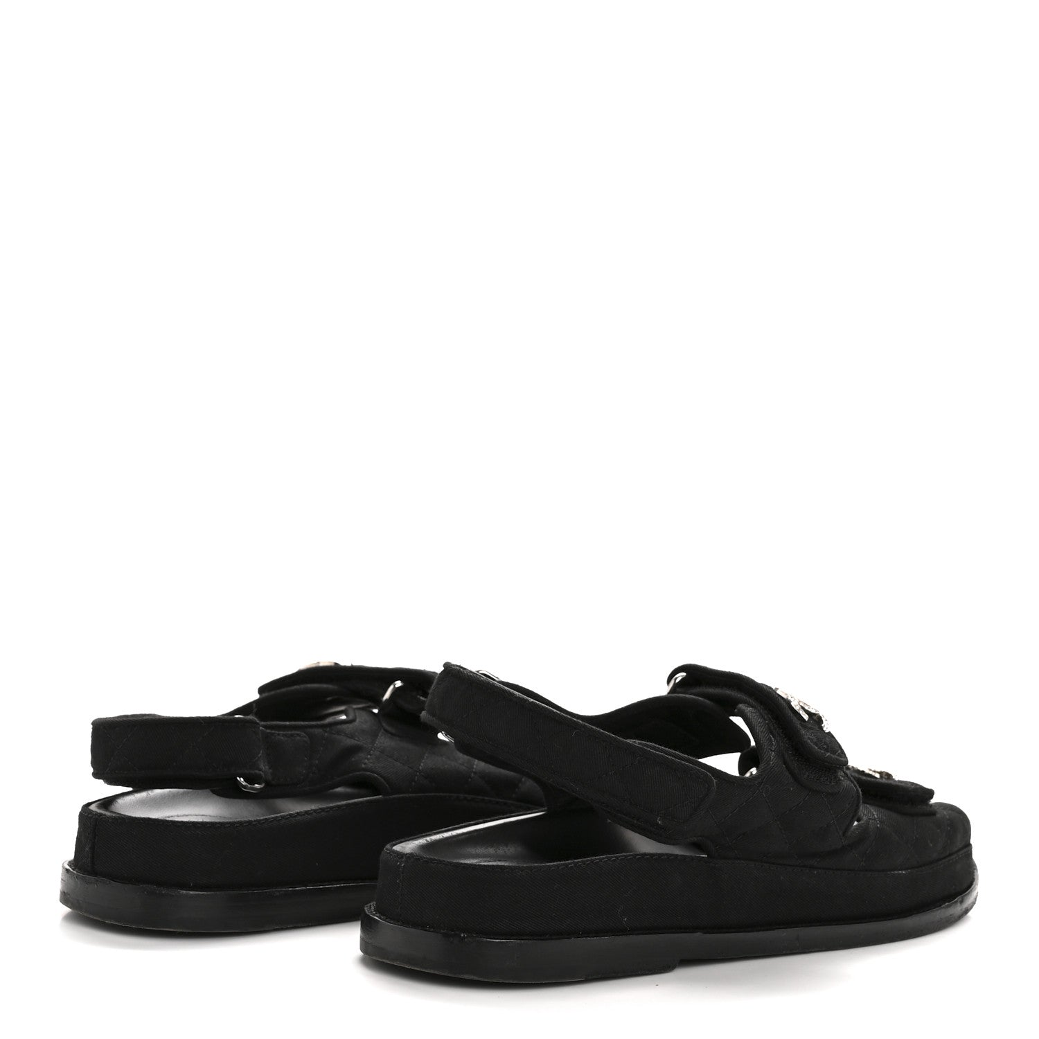 Mixed Fibers Velcro Dad Sandals 39 Black
