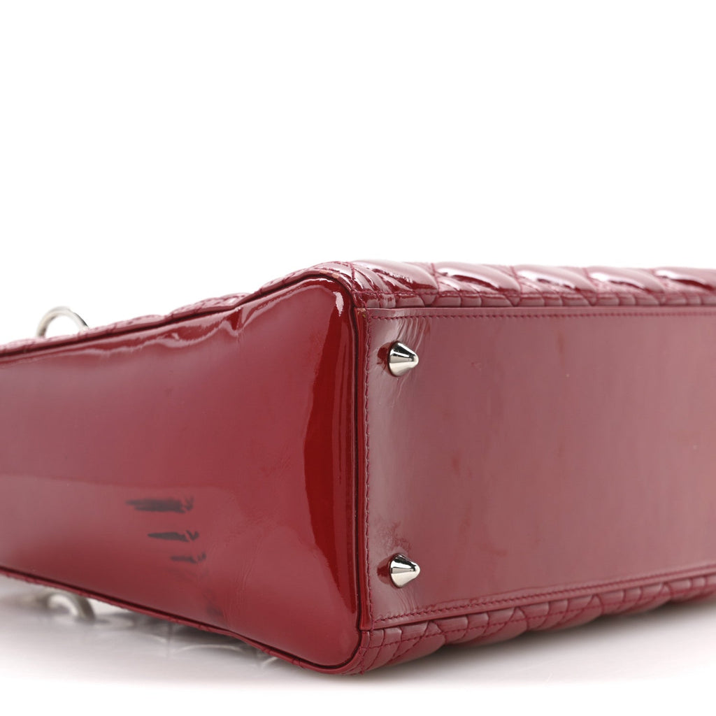 Christian Dior Patent Cannage Medium Lady Dior Red