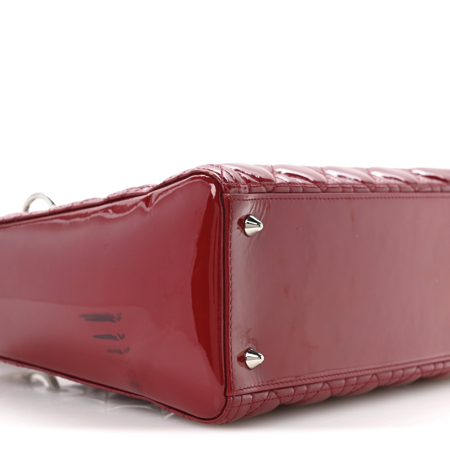 Christian Dior Patent Cannage Medium Lady Dior Red