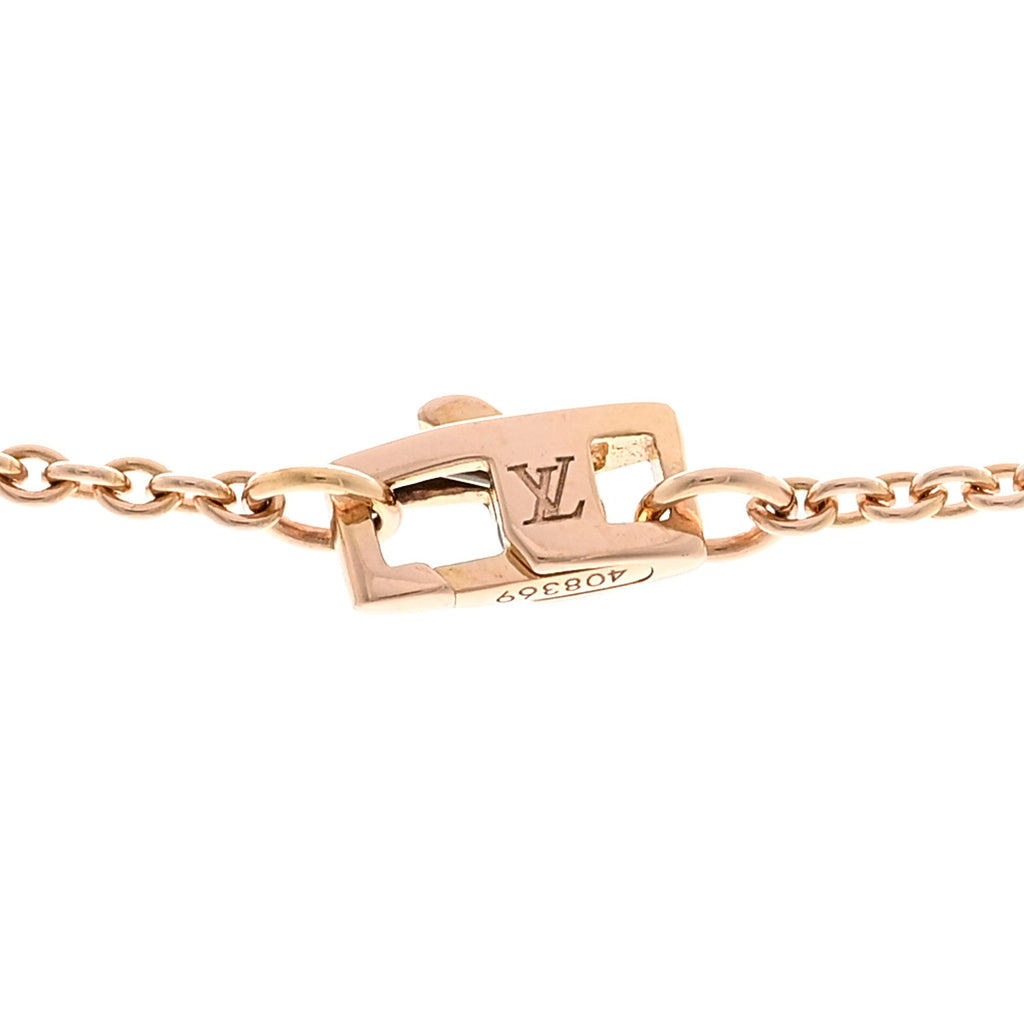 Louis Vuitton 18K Pink Gold Grey Mother Of Pearl Blossom Sun Pendant Necklace