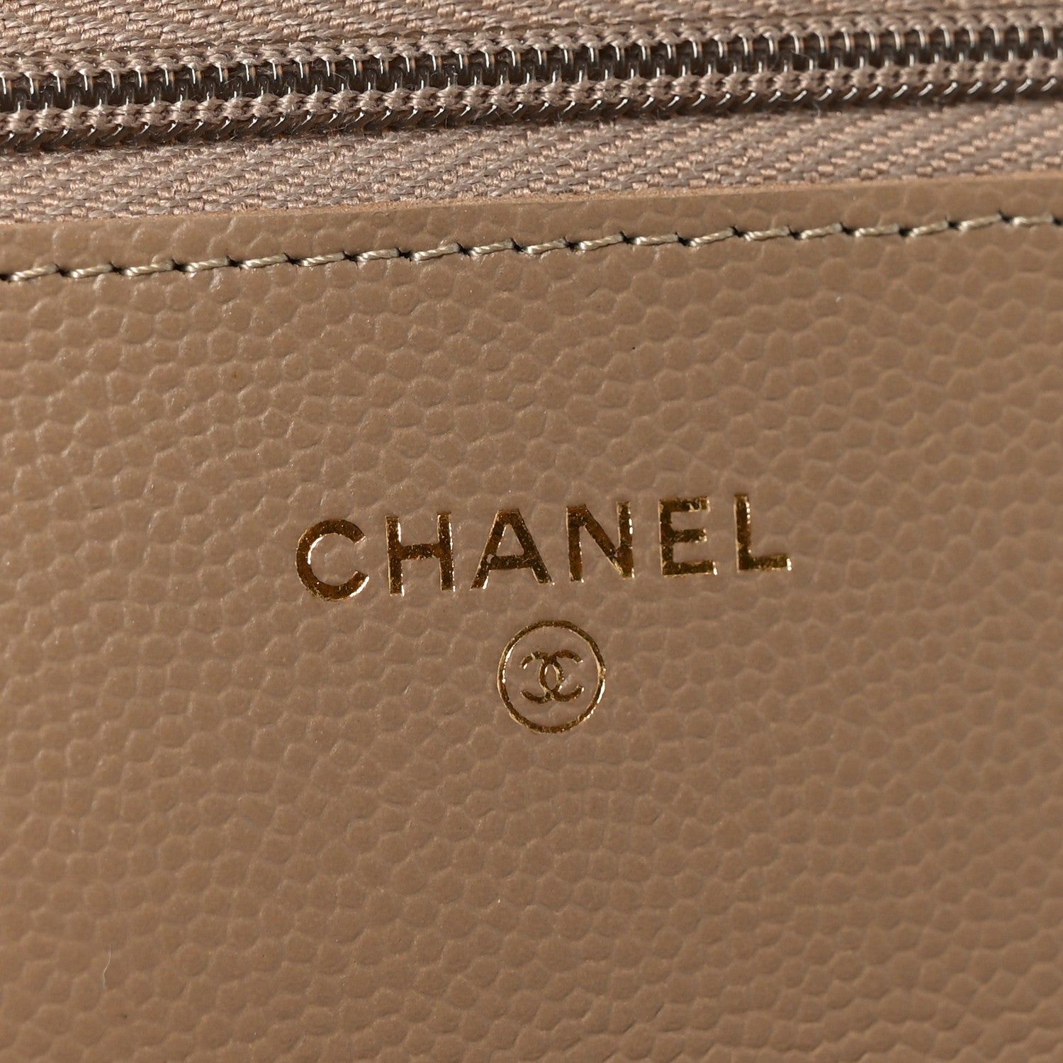 Chanel Caviar Quilted Wallet on Chain WOC Beige