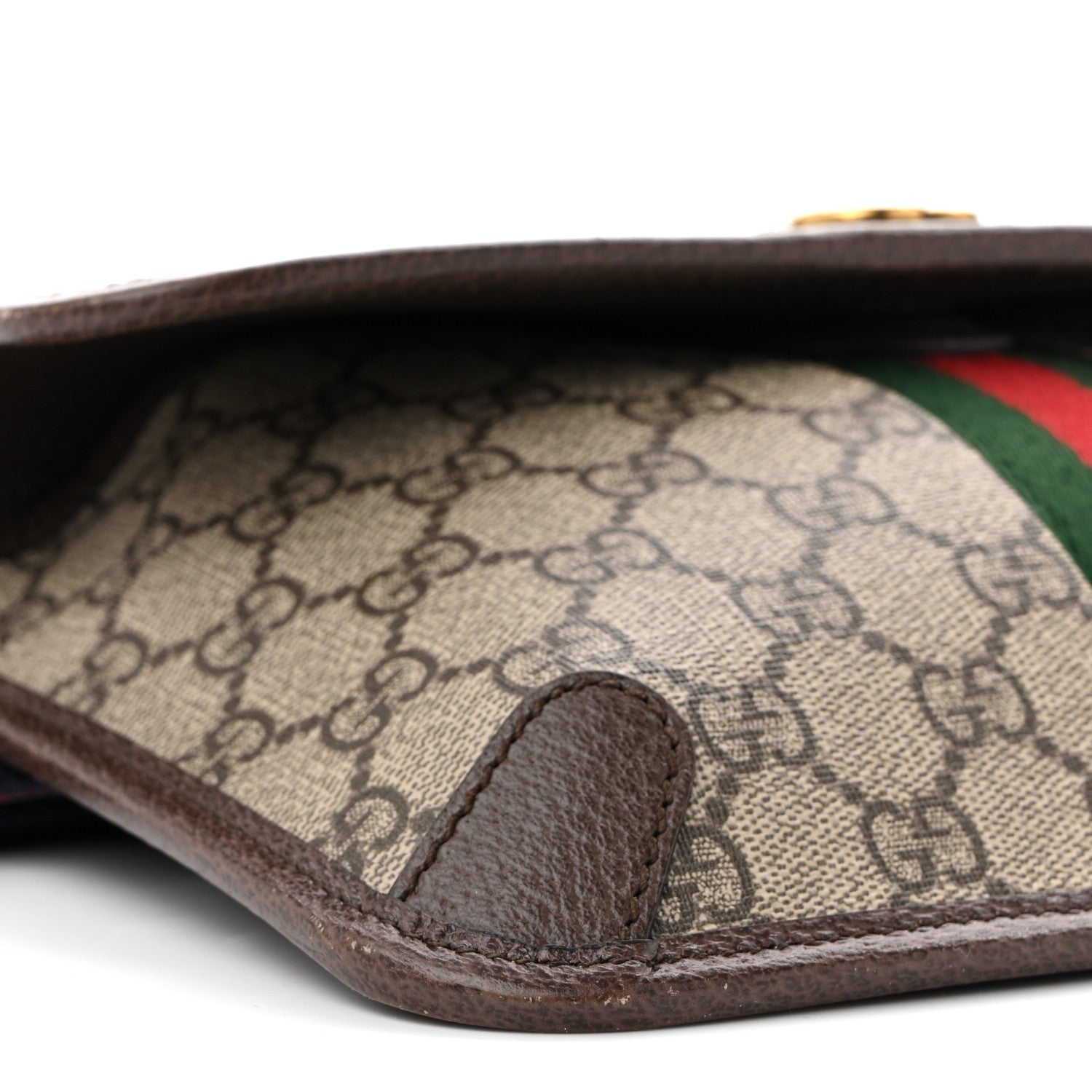 Gucci GG Supreme Monogram Web Small Ophidia Belt Bag Brown
