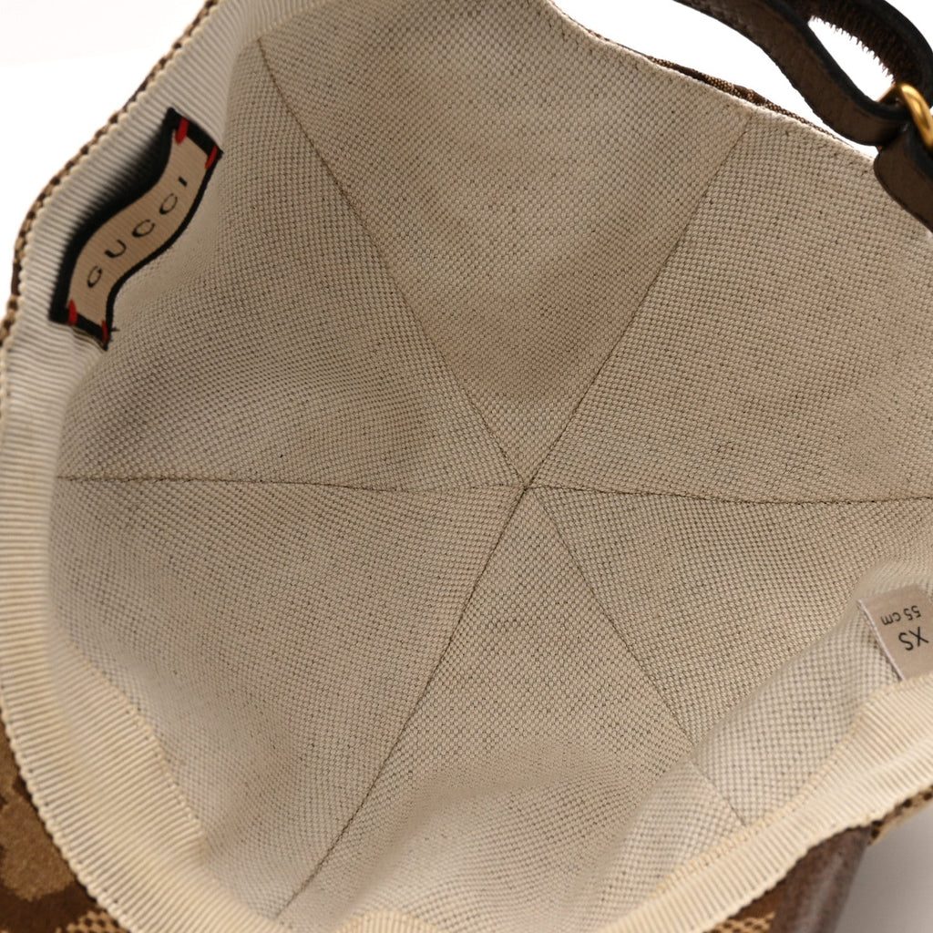 Gucci Monogram Jumbo GG Baseball Hat XS Camel Ebony