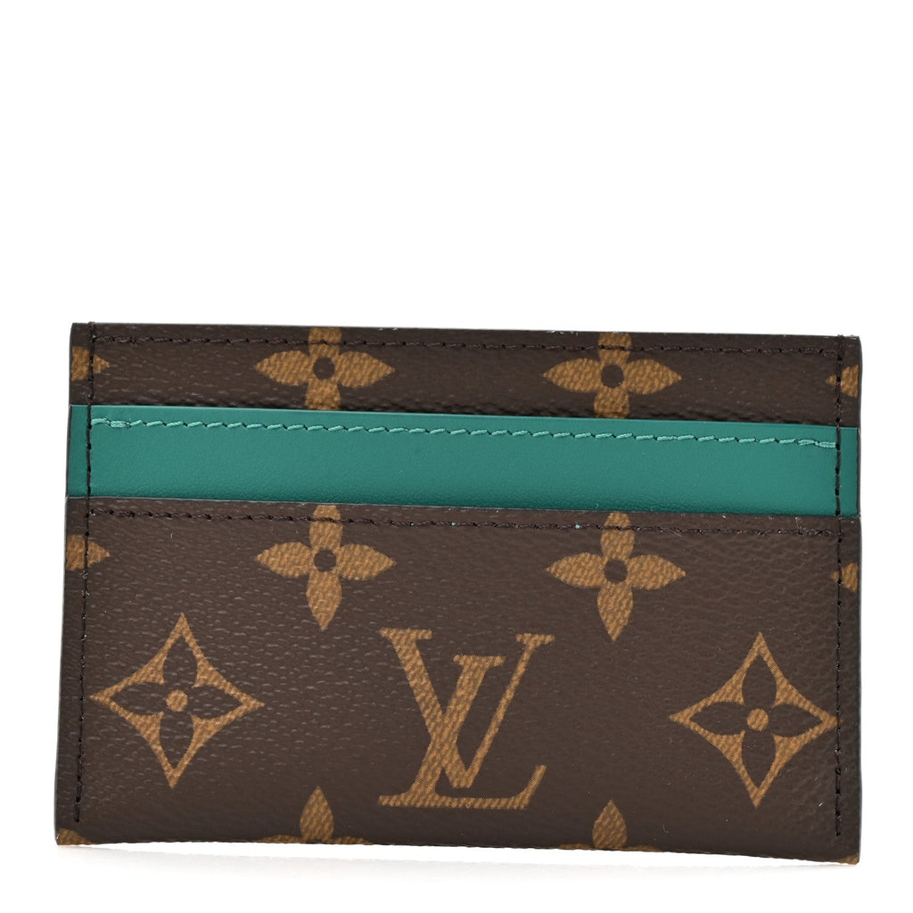 Louis Vuitton Monogram Macassar Double Card Holder Borneo Green