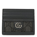 Gucci GG Supreme Monogram Textured Dollar Calfskin Ophidia Card Holder Grey Black Graphite Grey