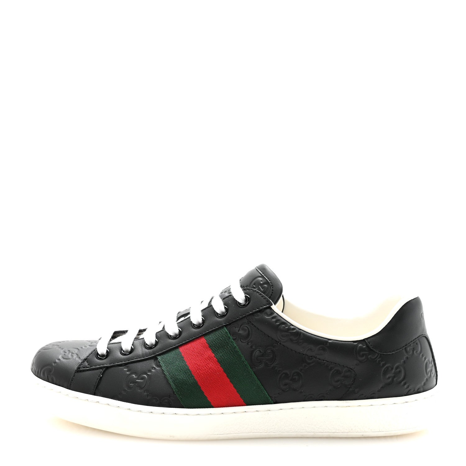 Gucci Guccissima Signature Web Mens Ace Sneakers 8.5 Black