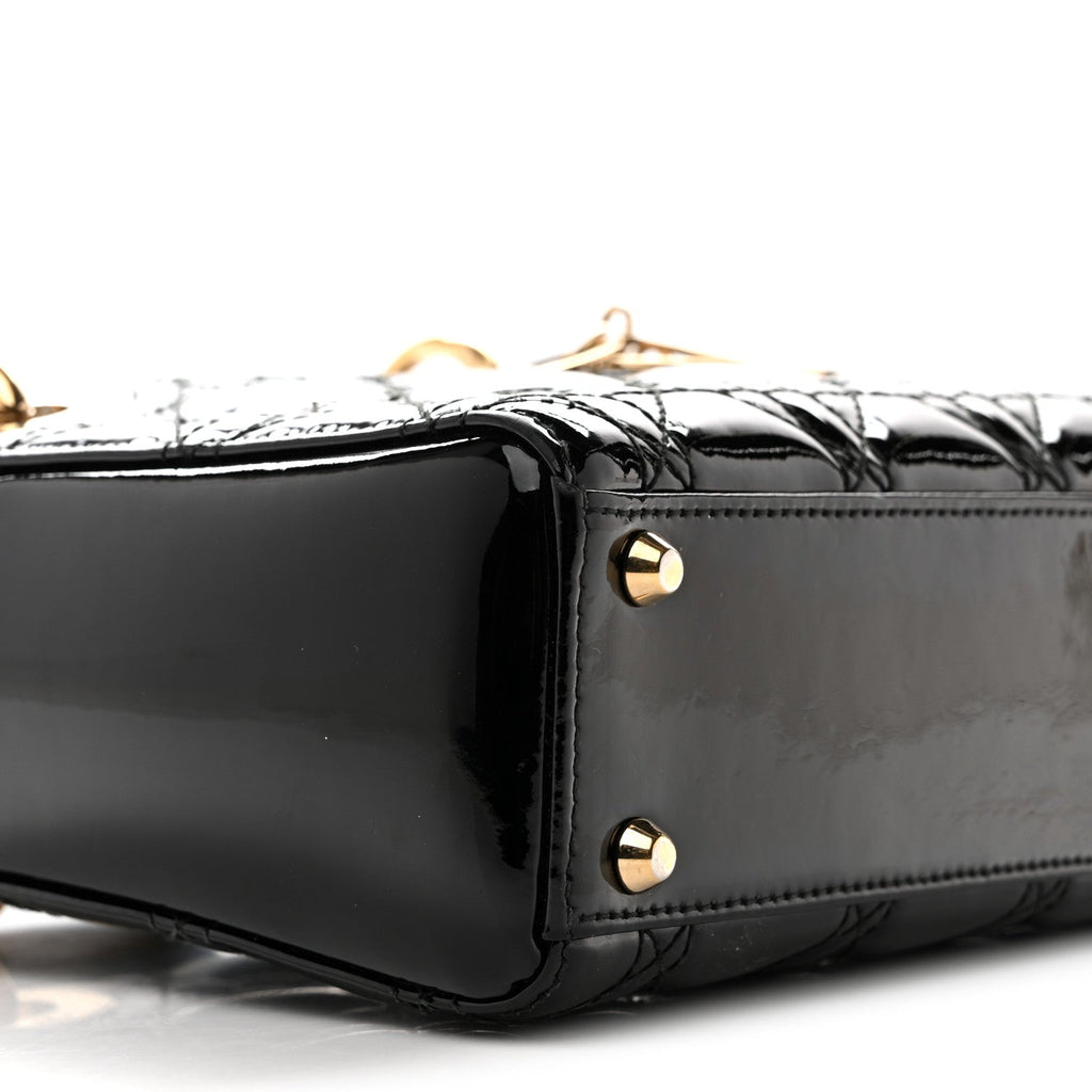 Christian Dior Patent Cannage Mini Lady Dior Black
