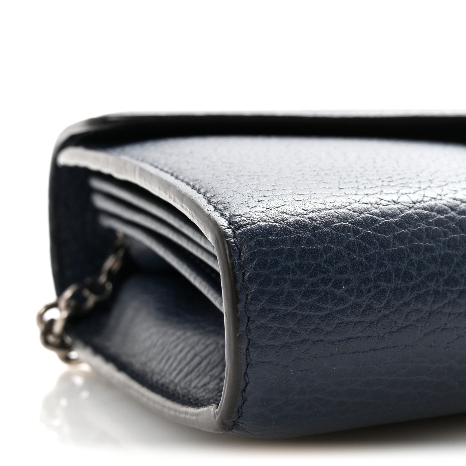 Gucci Dollar Calfskin Crystal Mini Dionysus Chain Wallet Blue Agata Black Diamond