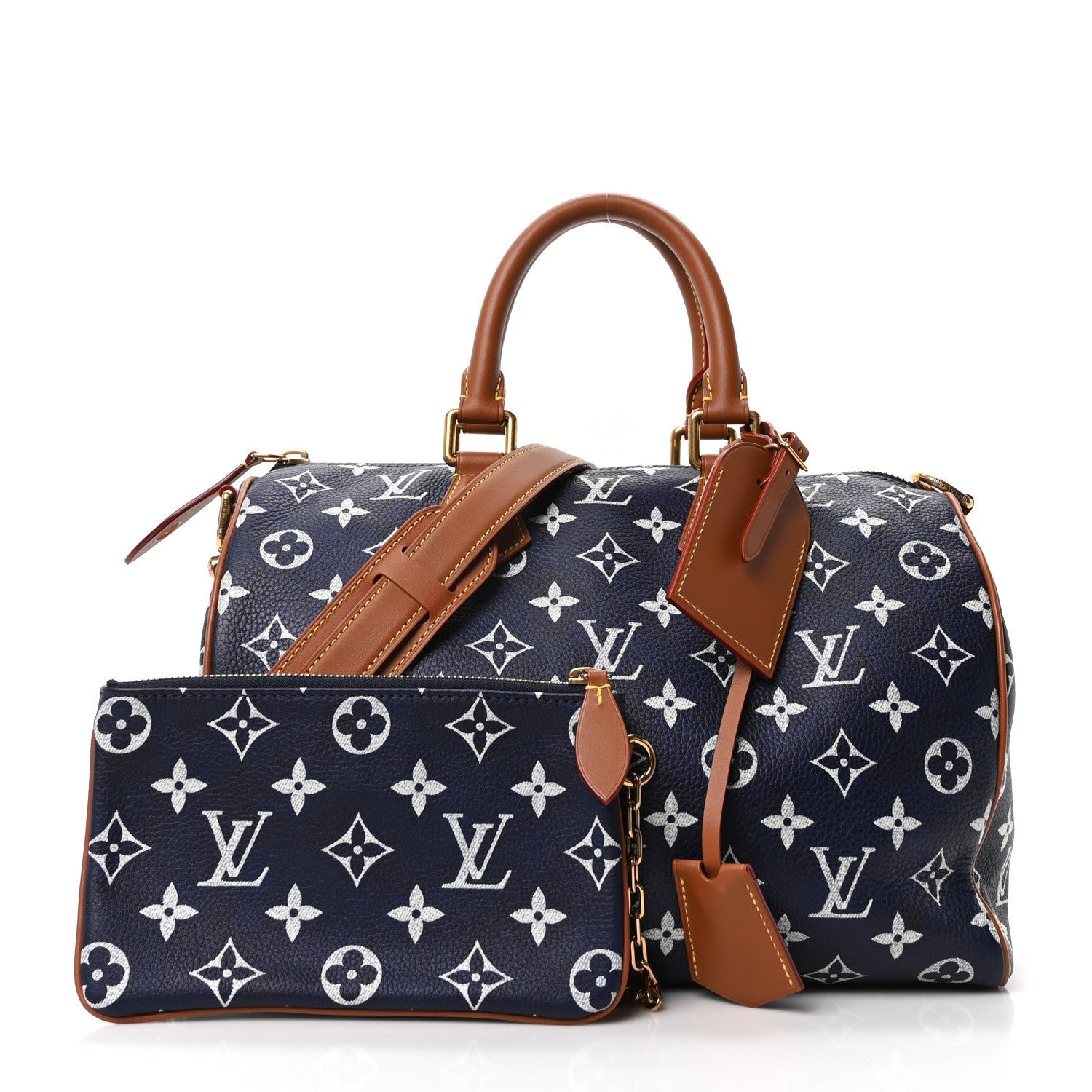 Louis Vuitton Calfskin Monogram Speedy P9 Bandouliere 30 Indigo