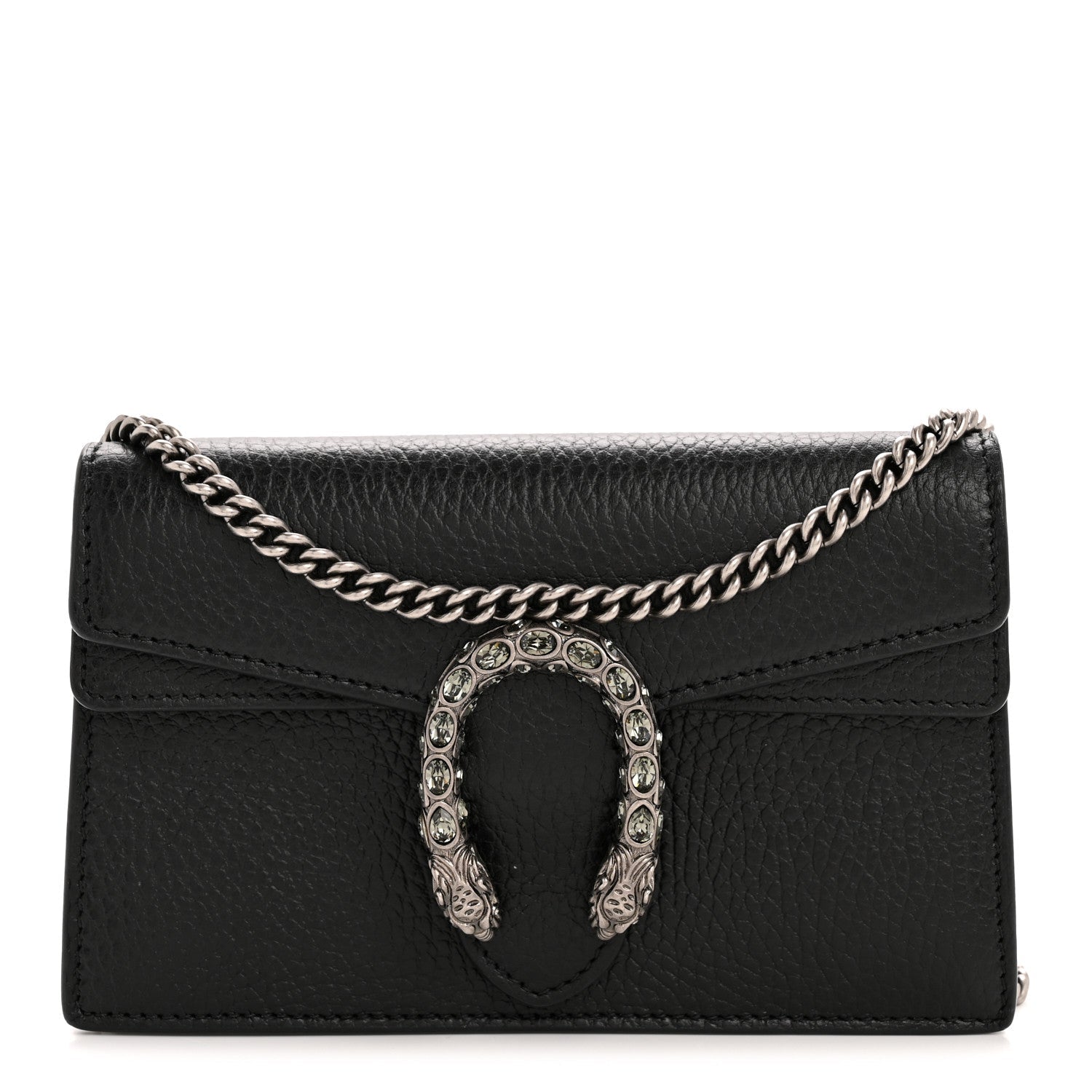 Gucci Calfskin Super Mini Dionysus Shoulder Bag Black