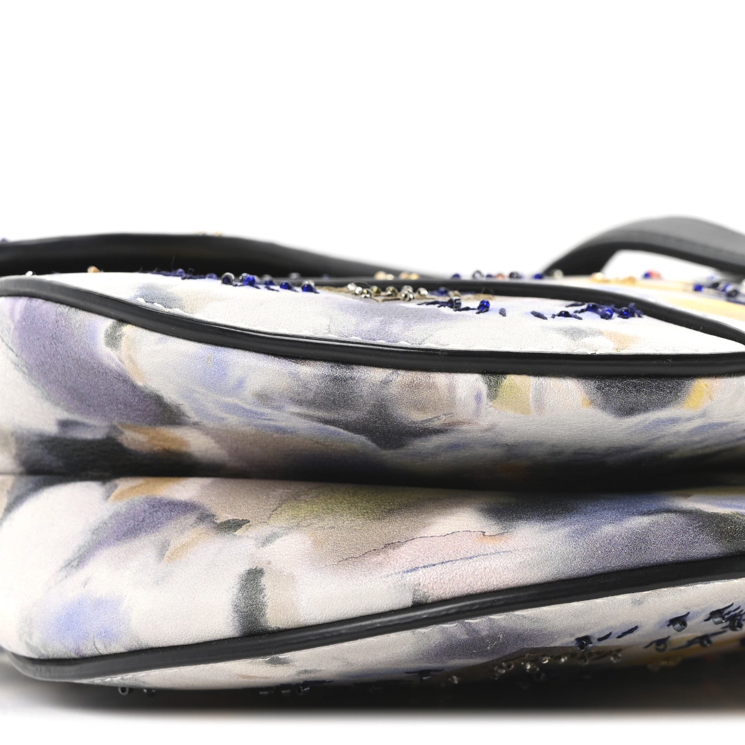 Christian Dior Calfskin Embroidered Kaleidiorscopic Saddle Bag Multicolor