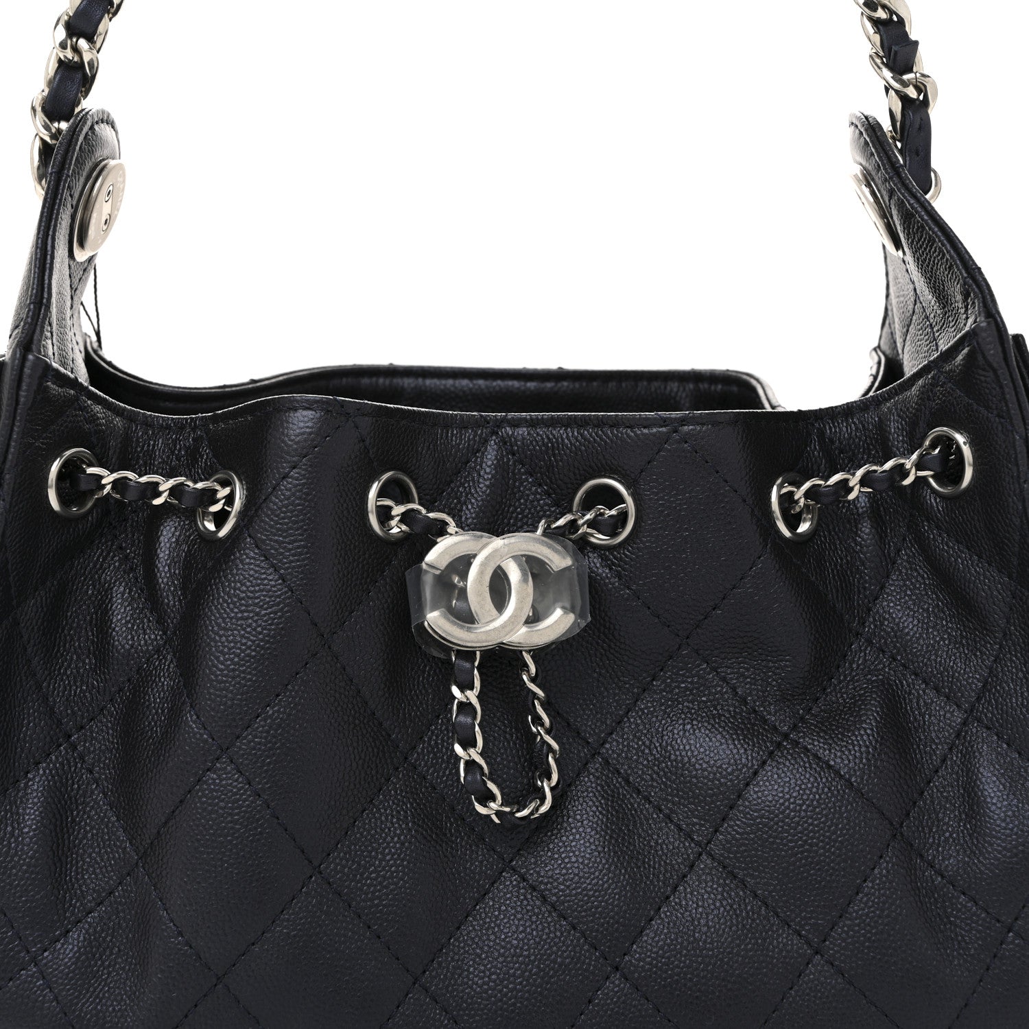 Chanel Metallic Caviar Quilted Mini Chanel 25 Handbag Dark Blue