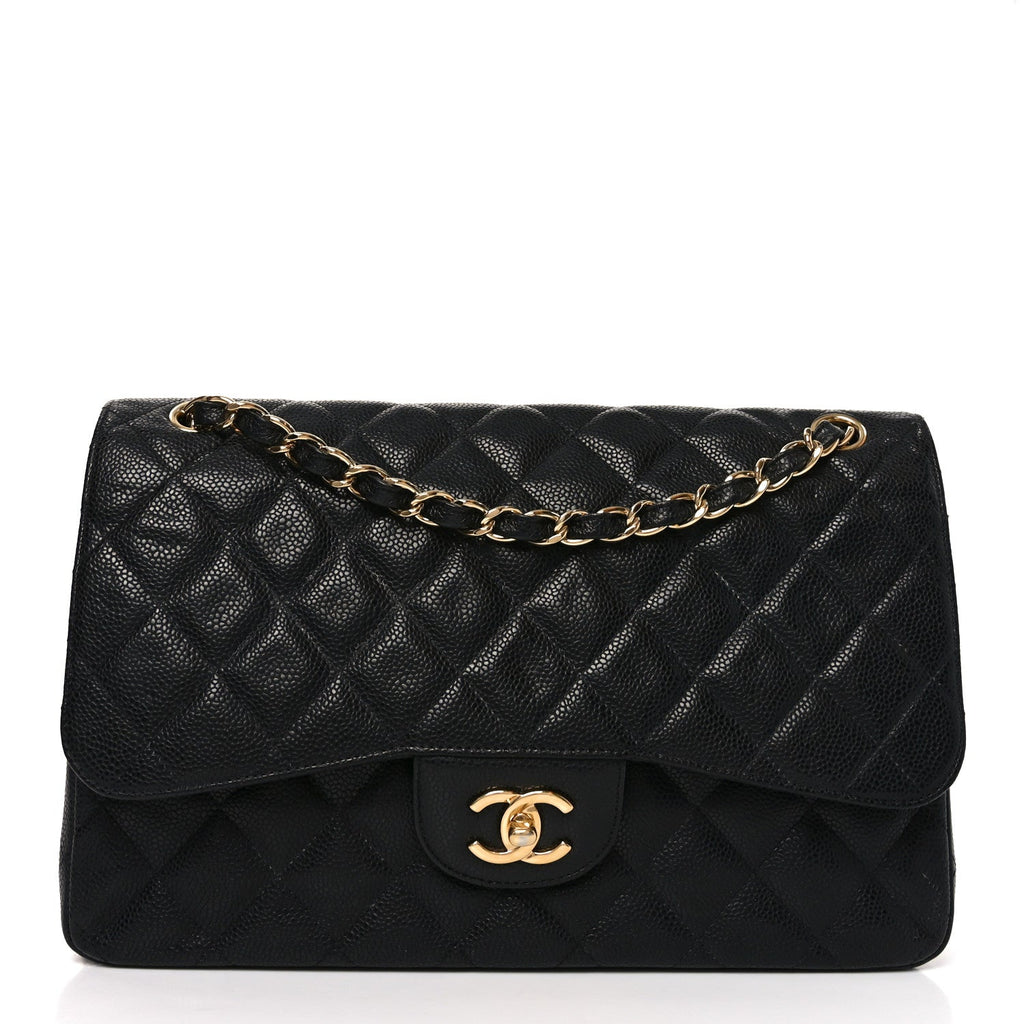 Chanel Caviar Quilted Jumbo Double Flap Black