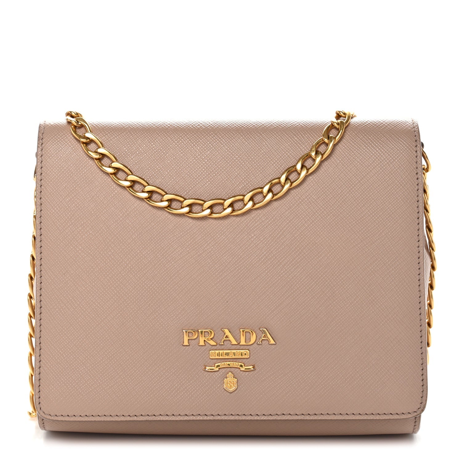 Prada Saffiano Chain Crossbody Bag Cipria