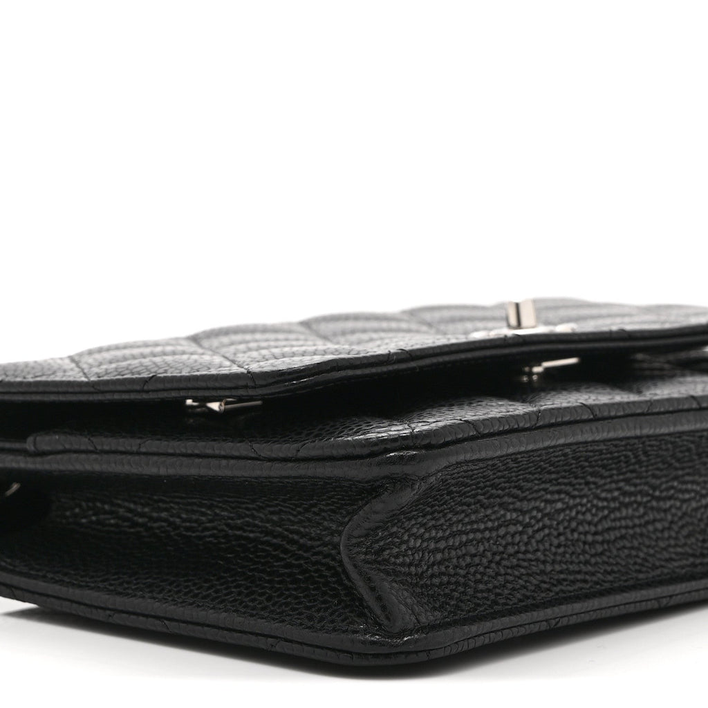 Chanel Caviar Quilted CC Turnlock Wallet On Chain WOC Black