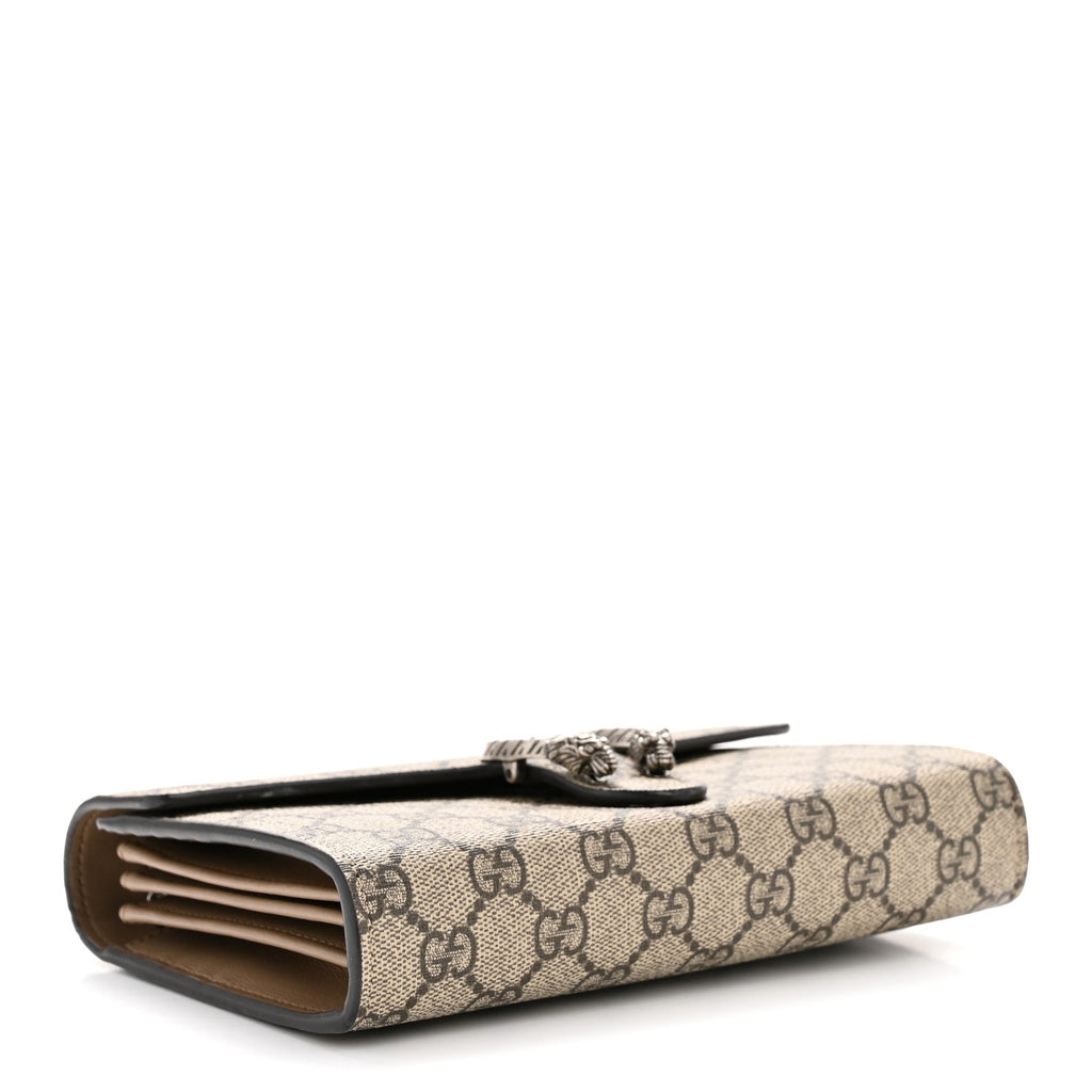 Gucci GG Supreme Monogram Mini Dionysus Chain Wallet Beige Taupe