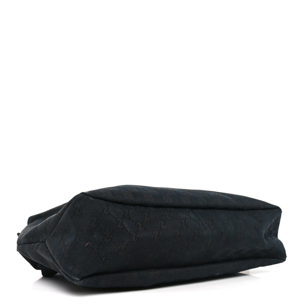 Gucci Monogram Medium Horsebit Chain Hobo Black