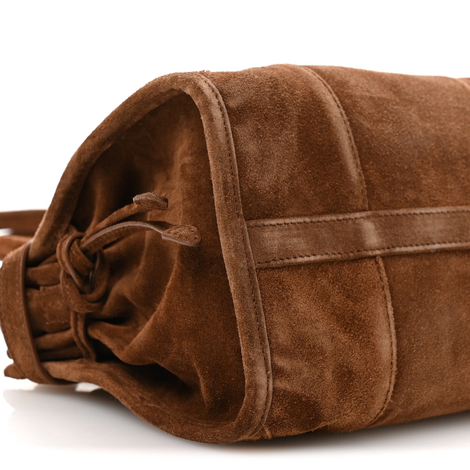 Prada Suede Triangle Medium Bonnie Shoulder Bag Cacao