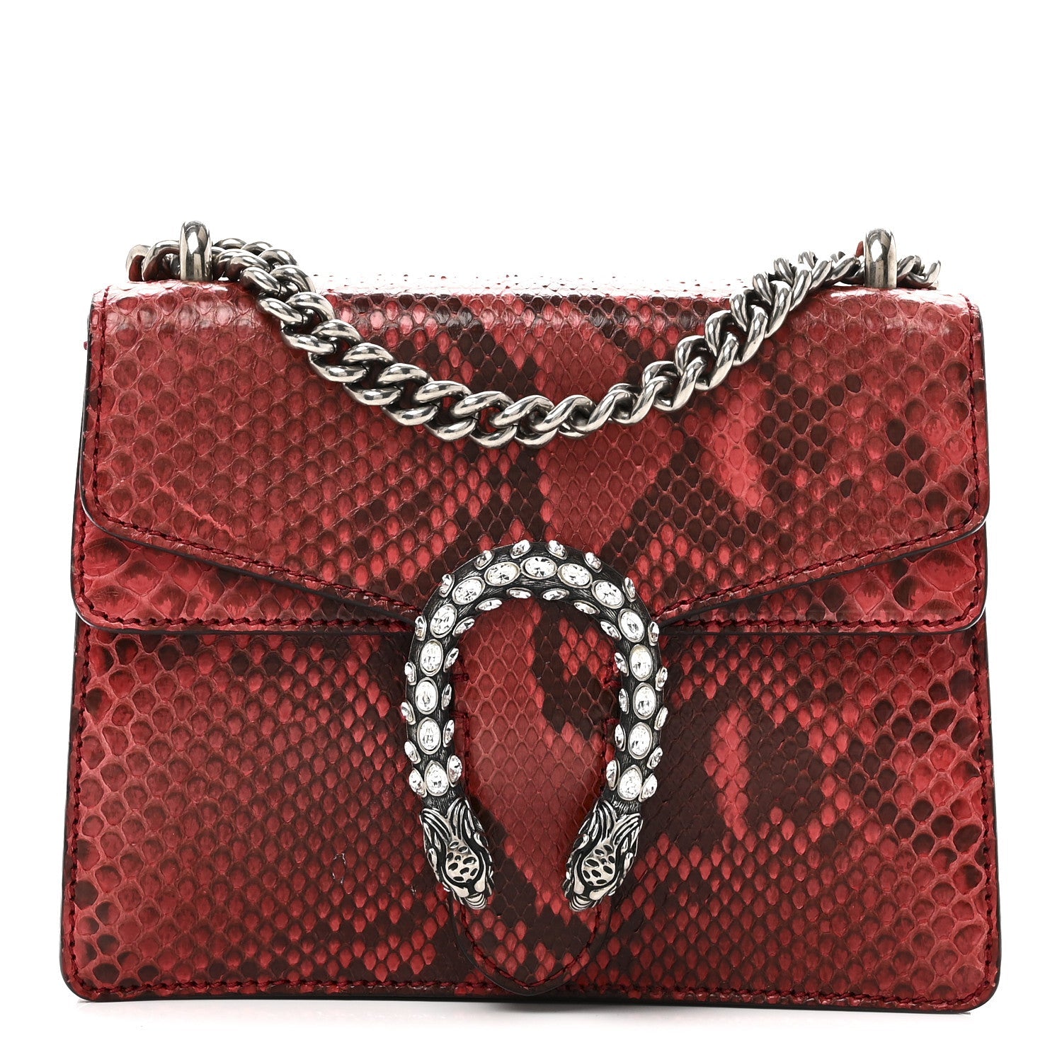 Gucci Snakeskin Mini Dionysus Shoulder Bag Red