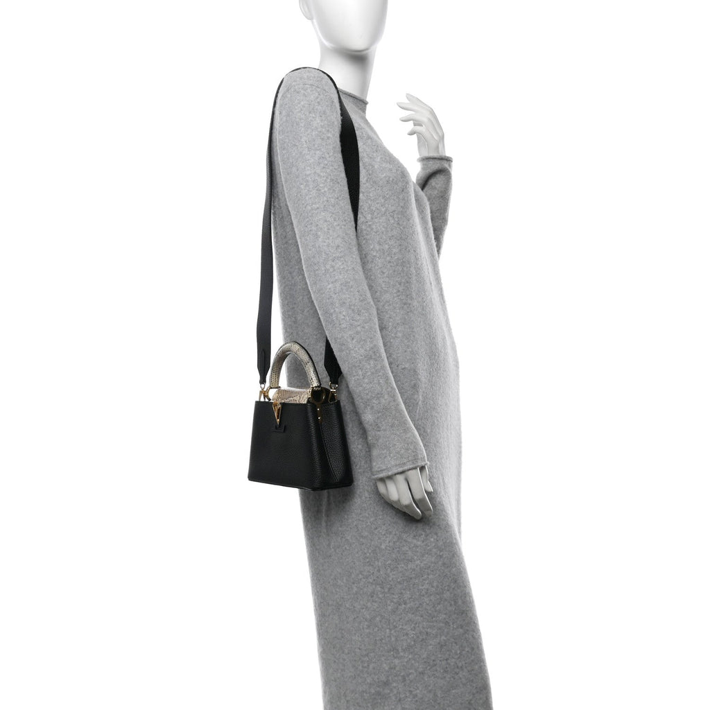 Louis Vuitton Taurillon Ayers Mini Capucines  Black
