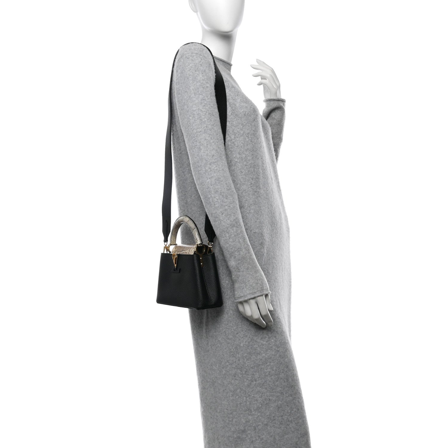 Louis Vuitton Taurillon Ayers Mini Capucines  Black