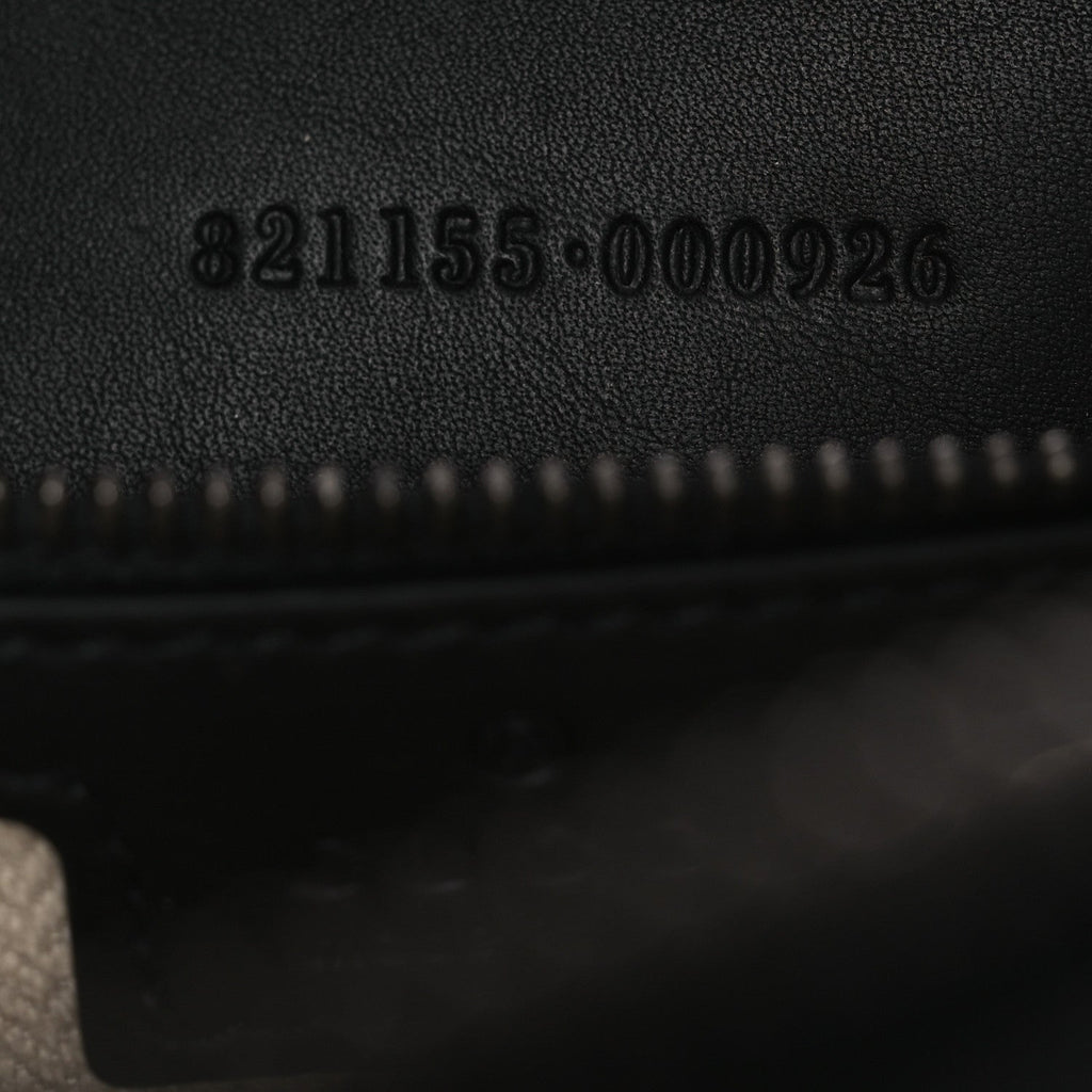 Gucci GG Supreme Monogram Textured Calfskin Emblem Small Crossbody Black