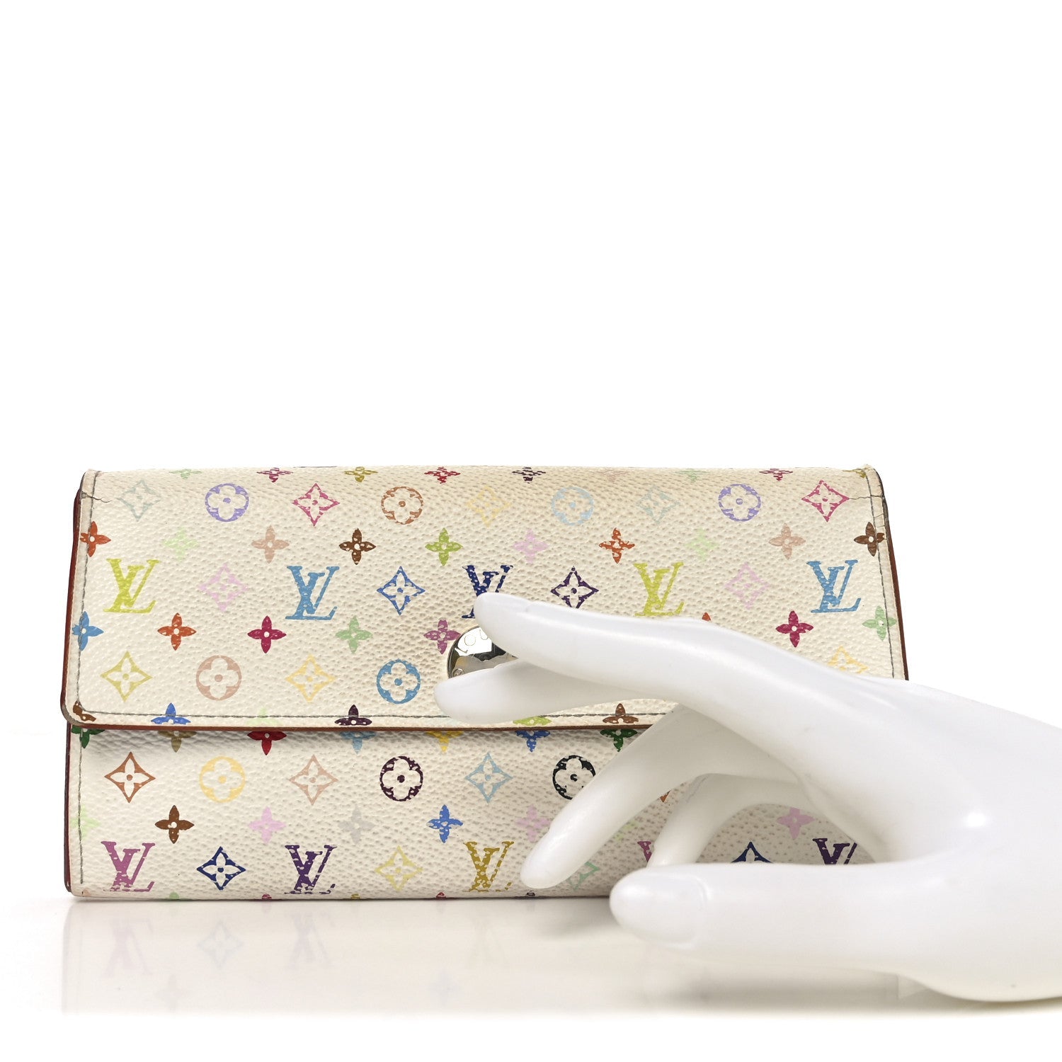Louis Vuitton Monogram Multicolor Sarah Wallet White Eglantine