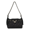 Chanel Denim Quilted Mini Chanel 25 Handbag Dark Blue