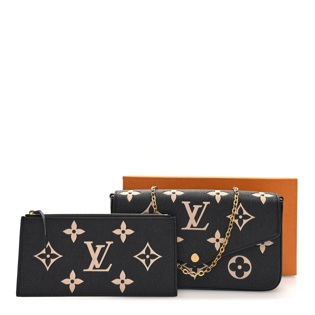 Louis Vuitton Empreinte Monogram Giant Felicie Pochette Black Beige