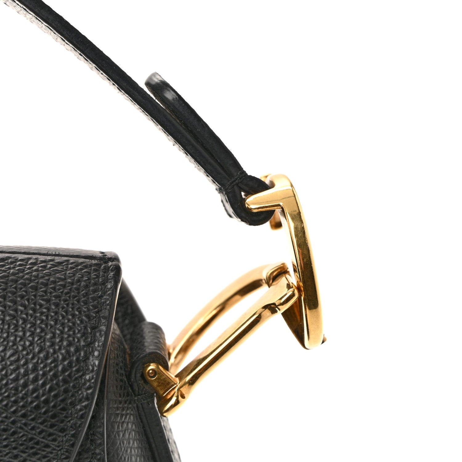 Christian Dior Grained Calfskin Mini Saddle Bag Black