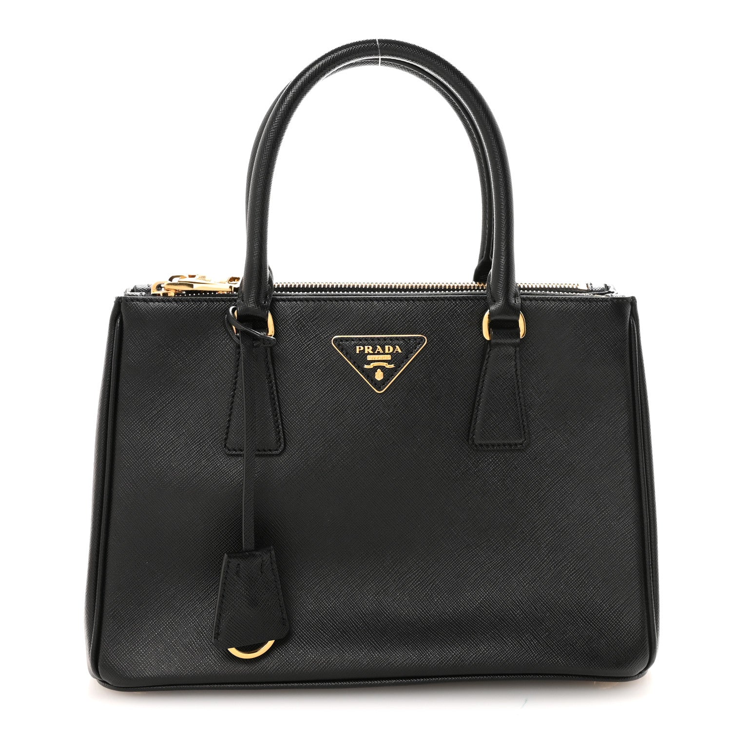 Prada Saffiano Small Galleria Double Zip Tote Black