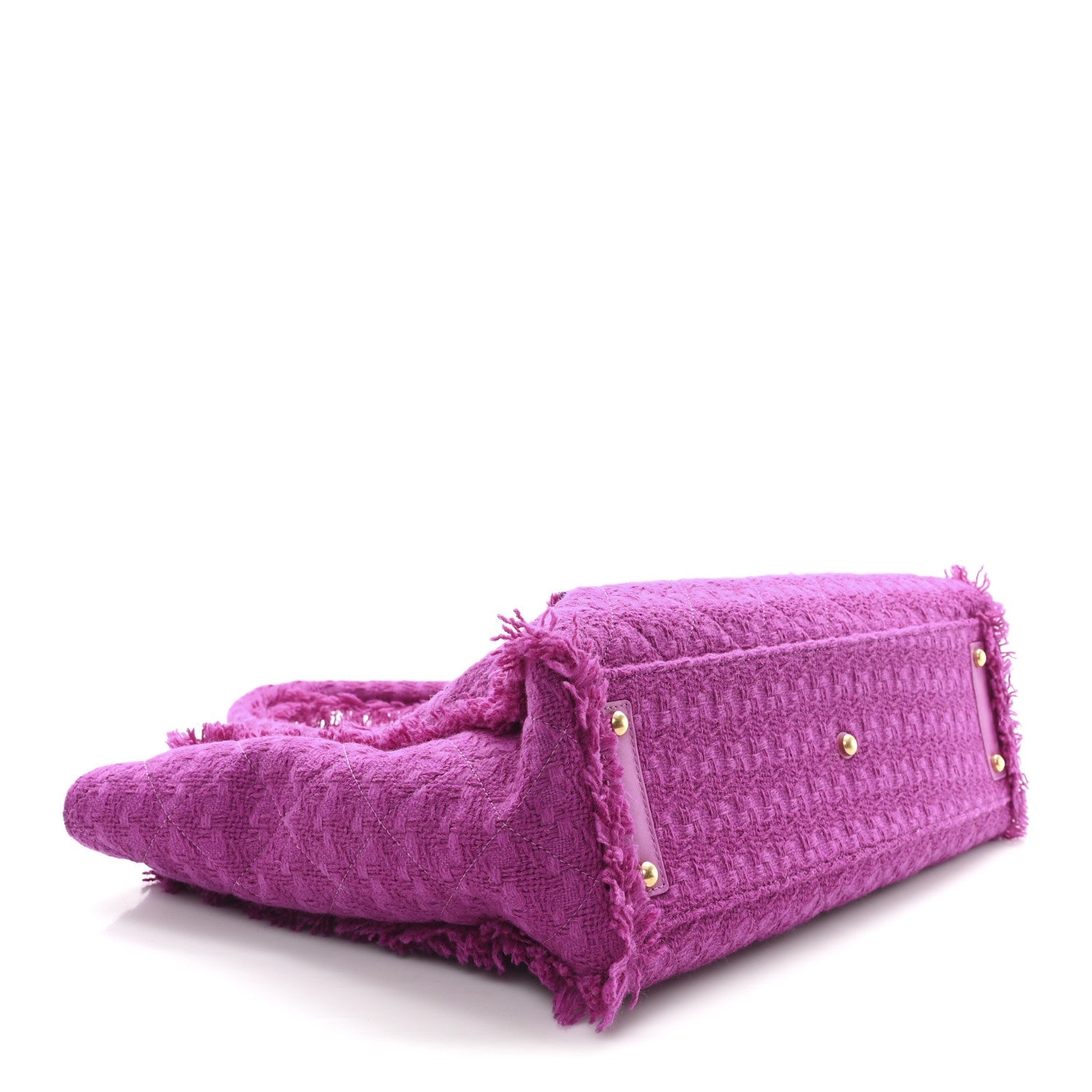 Chanel Wool Tweed Large Zipped Shopping Tote Magenta