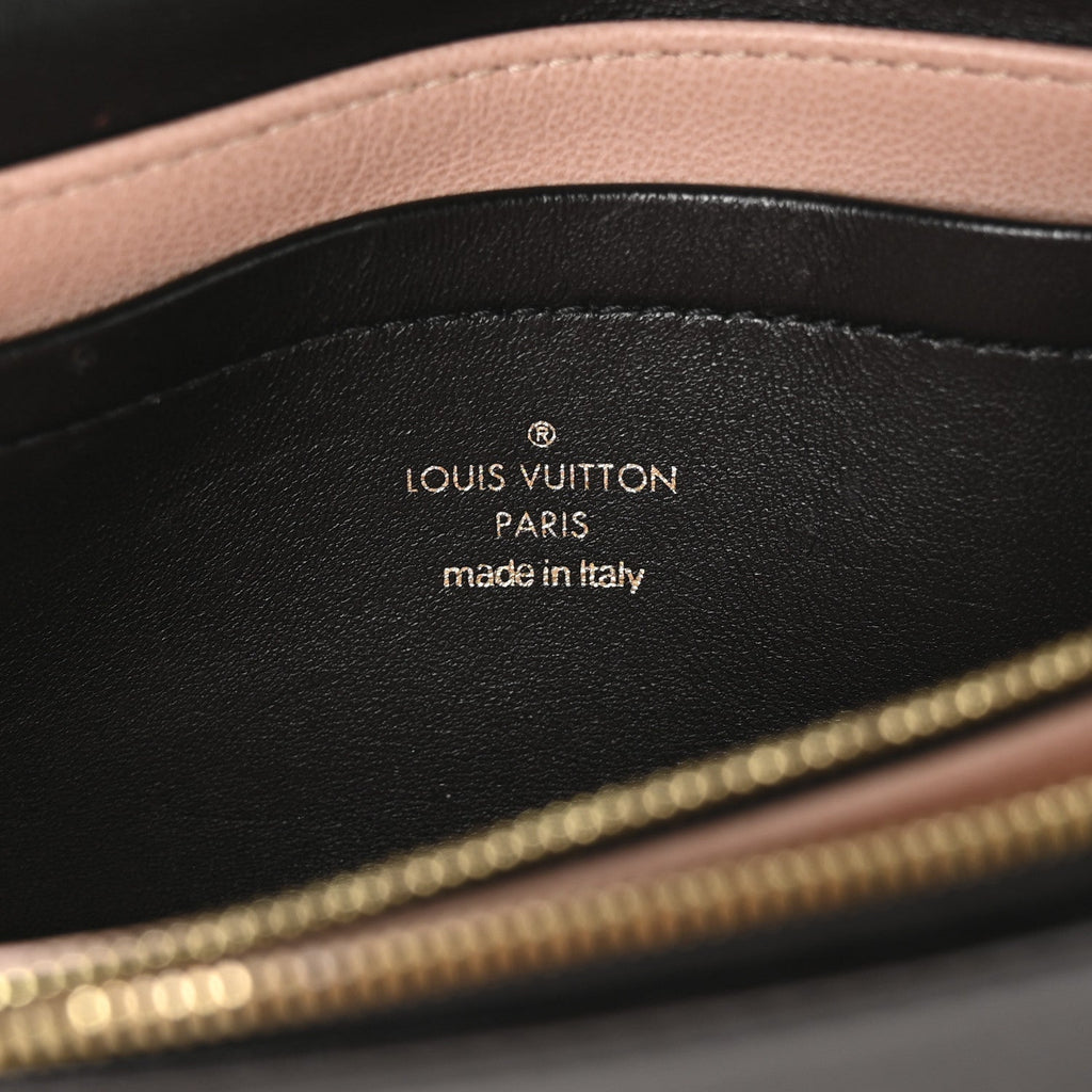 Louis Vuitton Lambskin Embossed Monogram Pochette Coussin Crossbody Black