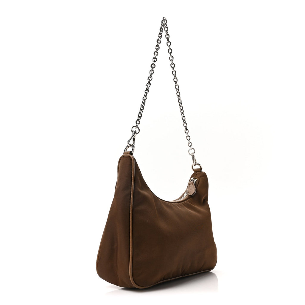 Prada Nylon Re-Edition 2005 Shoulder Bag Cacao