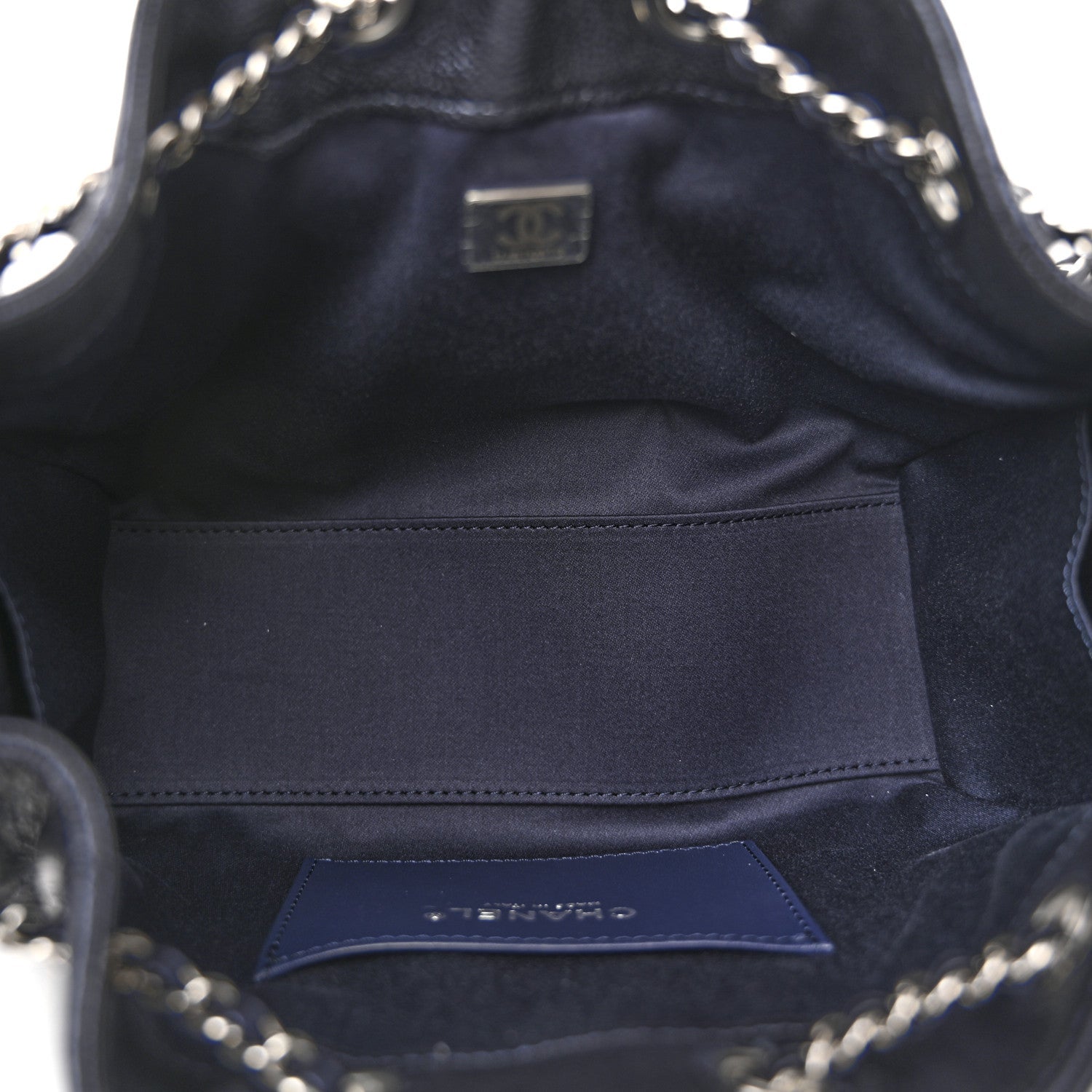Chanel Metallic Caviar Quilted Mini Chanel 25 Handbag Dark Blue