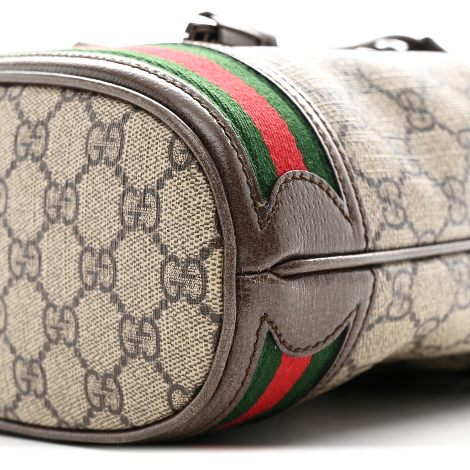 Gucci GG Supreme Monogram Web Small Ophidia Bucket Bag Brown