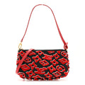 Louis Vuitton X UF Tufted Monogram Pochette Accessories Black Red