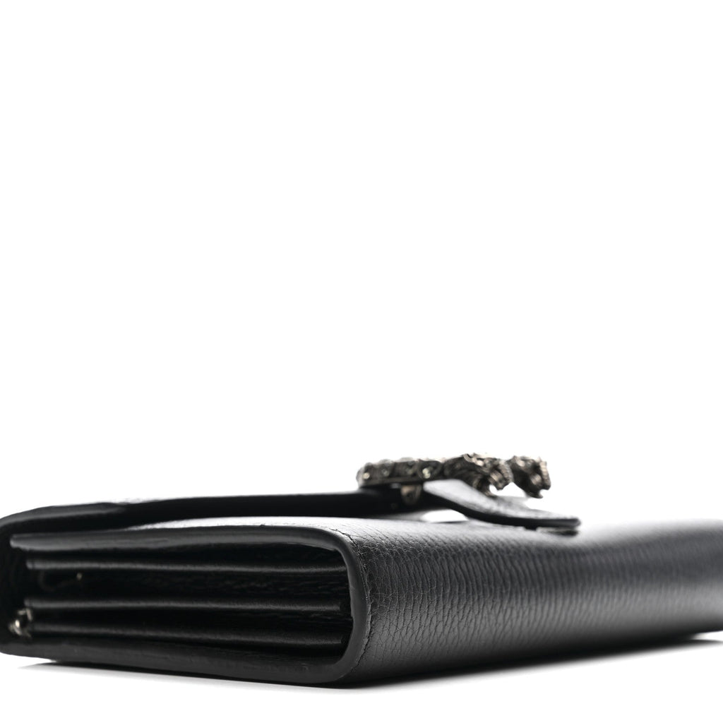 Gucci Calfskin Mini Dionysus Chain Wallet Black