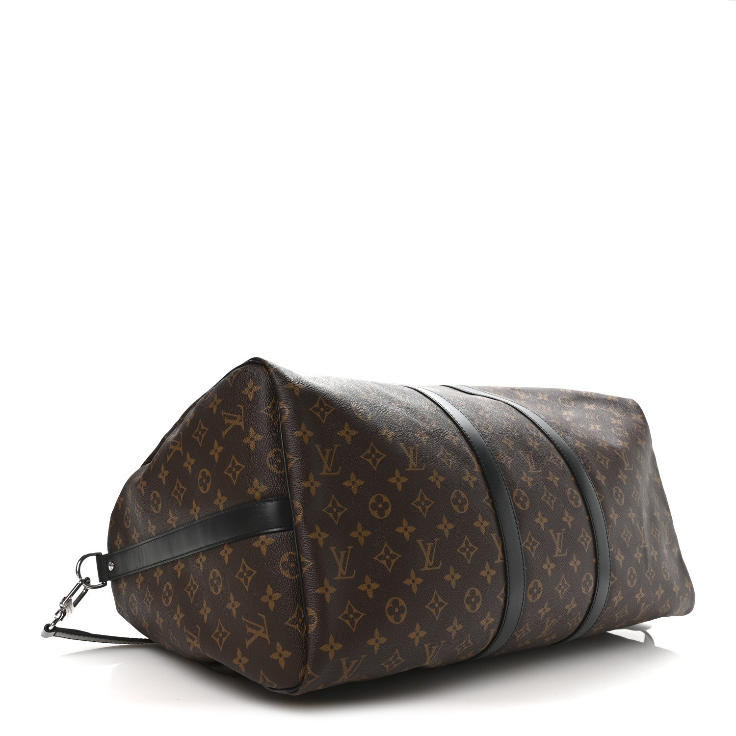 Louis Vuitton Monogram Macassar Keepall Bandouliere 55