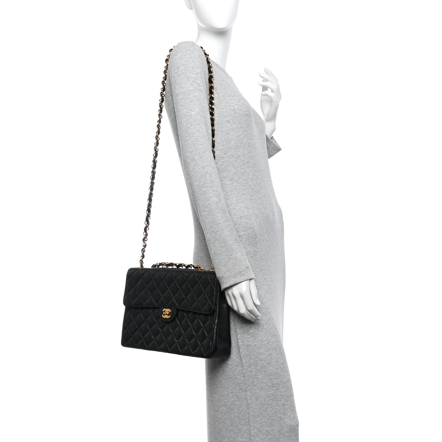 Chanel Caviar Jumbo Single Flap Black