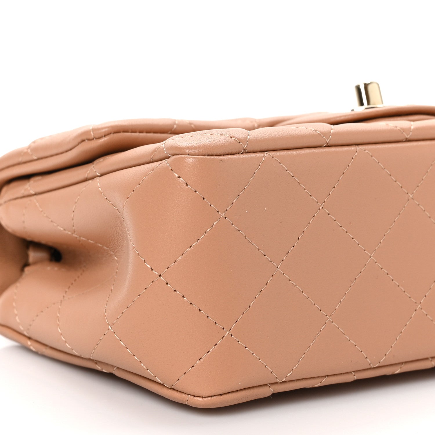 Chanel Lambskin Quilted Mini Rectangular Flap Brown