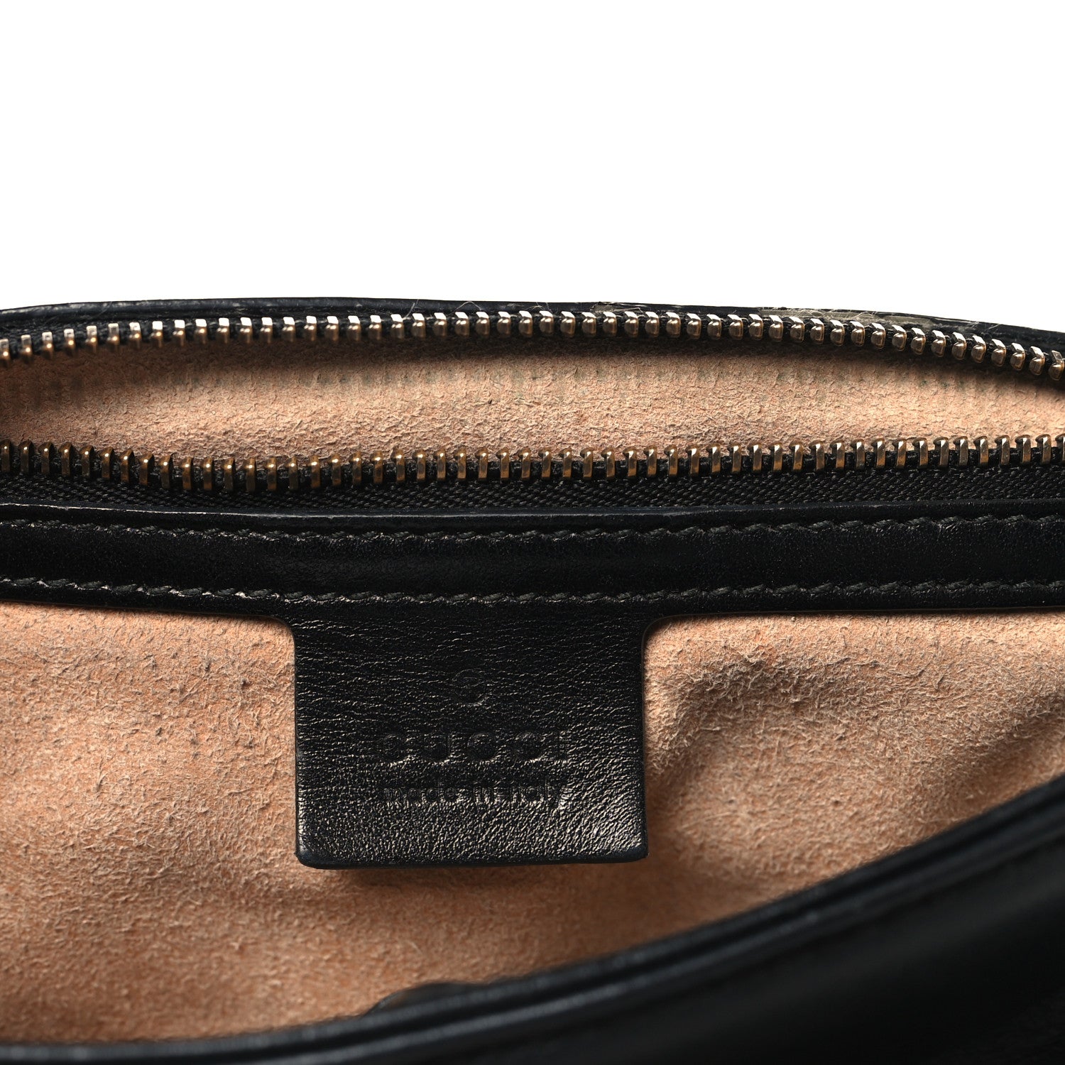 Gucci Calfskin Matelasse Small GG Marmont Top Handle Shoulder Bag Black