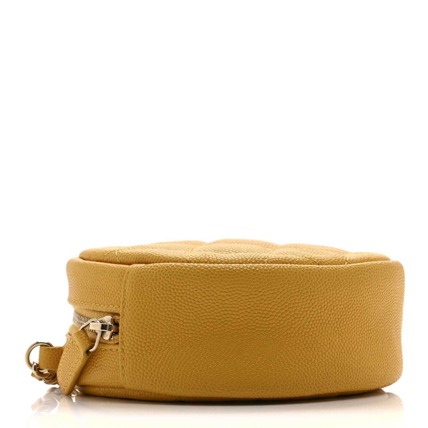 Chanel Caviar Quilted Round Clutch With Chain Yellow