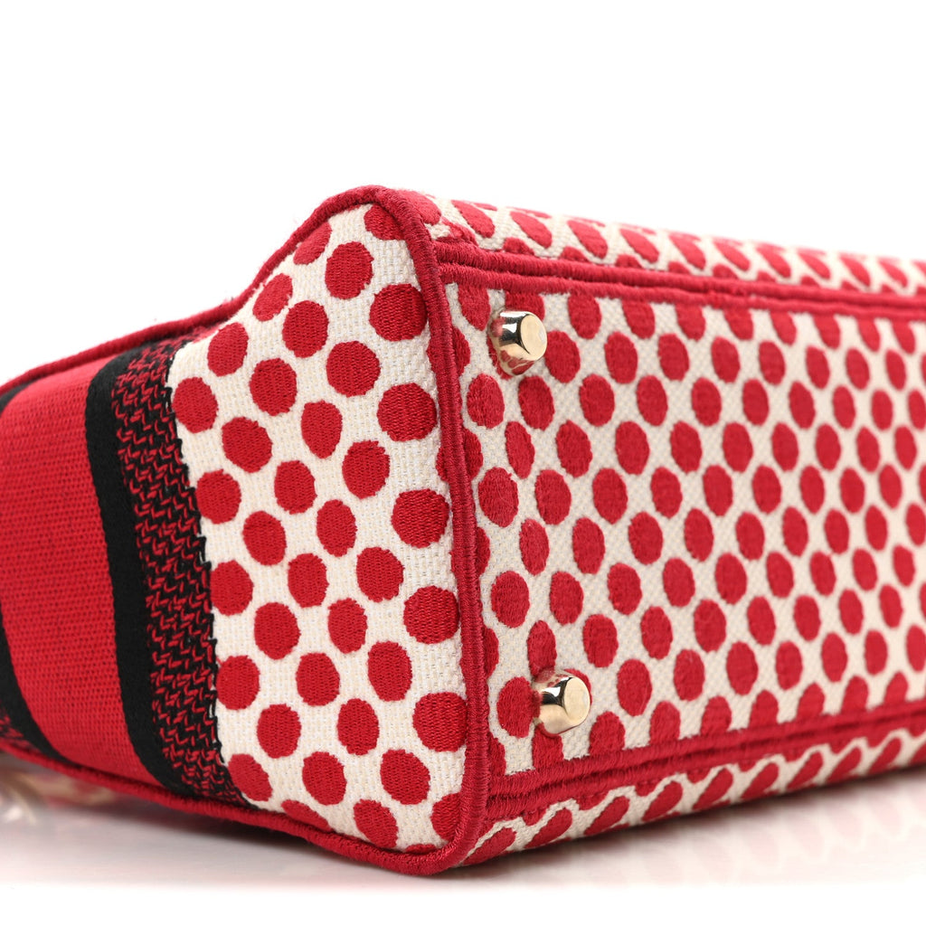 Christian Dior Canvas Medium DiorAmour Dots Lady D-Lite Red